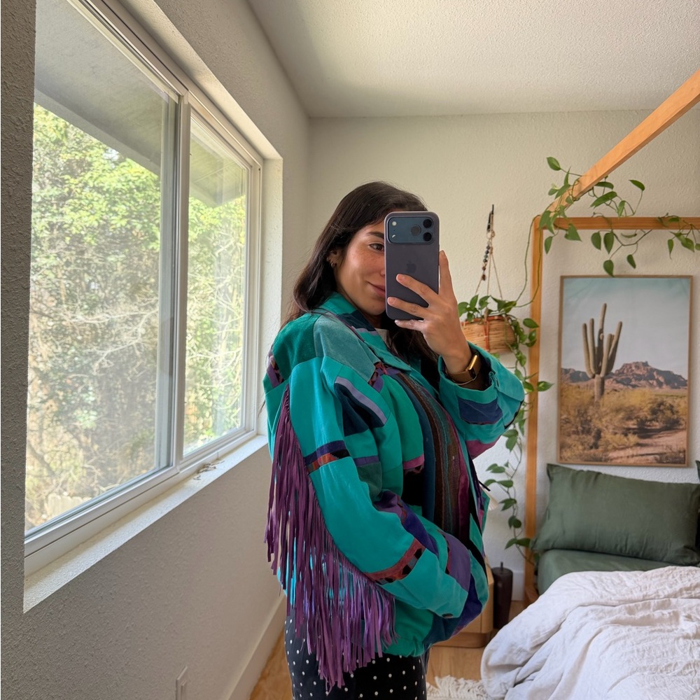 Colorful Women's Patchwork Jacket - Picture 4 of 6